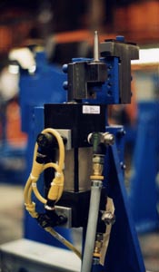 Automotive locating pin.  Positions the sheetmetal to be welded.